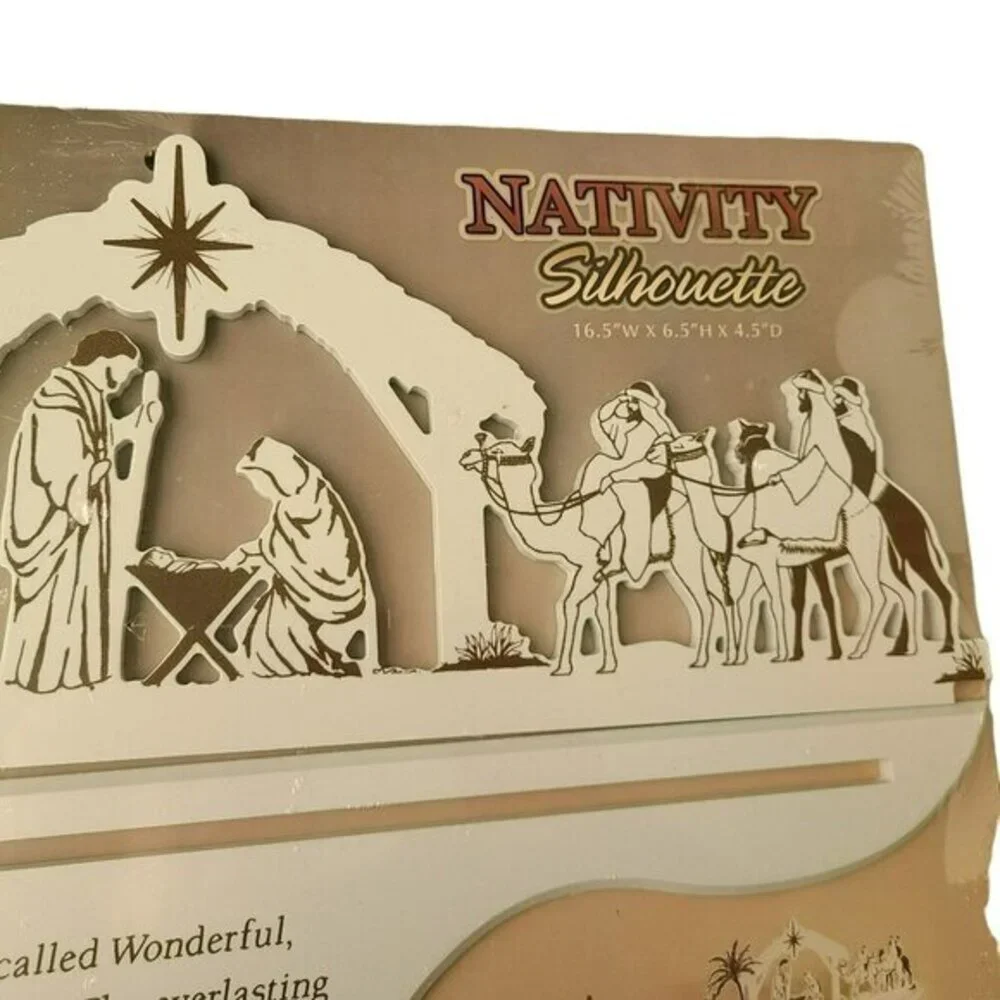 P Graham Dunn Nativity Silhouette Christmas Decor Jesus Mother Mary Wiseman  USA